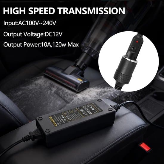 Bilstrømadapter - Konvertertransformator - Køledækpumpe - 120W 10A - 240V til 12V