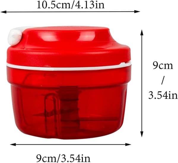 Mini grøntsagshakker med træksnor og knive i rustfrit stål, 300 ml