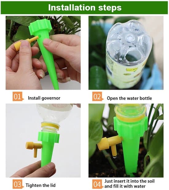 76. 12-pack Långsamfrisättande Automatiskt Växtbevattningssystem, Justerbar Ventil för Plastflaskor.