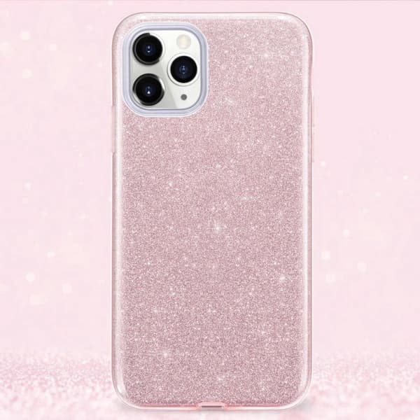 Takakansi Apple iPhone 11:lle - Pinkki - Kimaltelevat paljetit