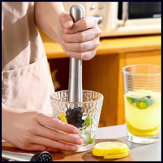 2-delt cocktailmuddlersæt i rustfrit stål - Cocktailknuser - Isknuser - Perfekt til bardrinks og juicer
