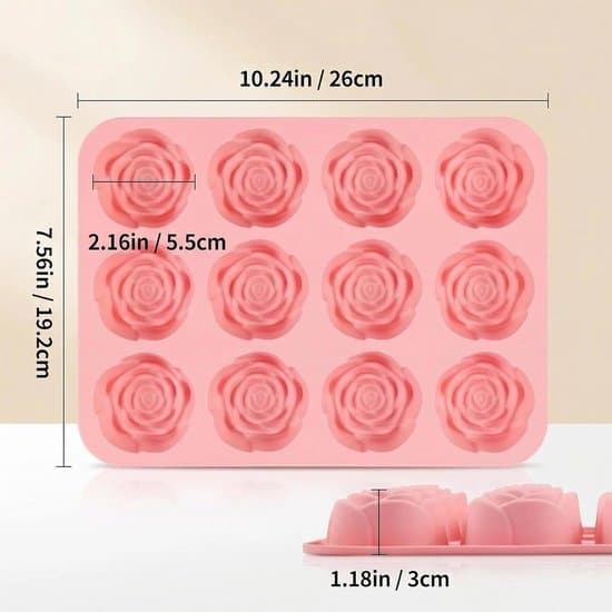 2-pack rosformade silikonformar för bakning/godis/tvål (24 hålrum)