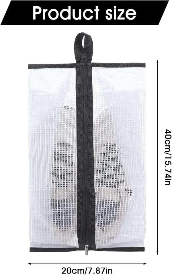 Skopåsar - Vattentäta reseskoväskor - 6-pack - 20x40 cm - Svart + Grå