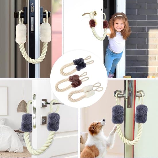 3-pack dörrstoppklämmor i bomull för babysäkerhet – vit