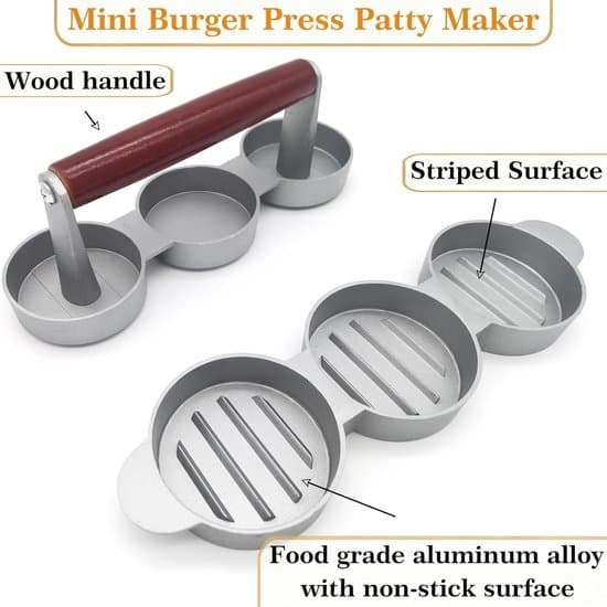 Mini Hamburgerkakpress - 3-i-1 Non-stick Aluminiumform
