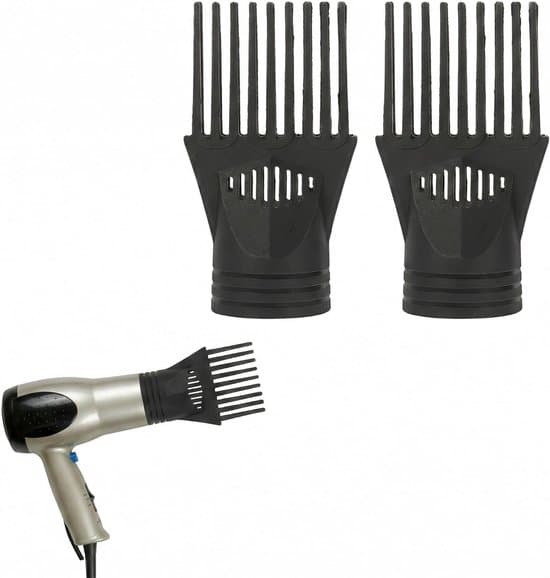 Dette todelte hårtørrertilbehørssæt inkluderer en diffuser og en kam til effektiv tørring og styling af hår.
