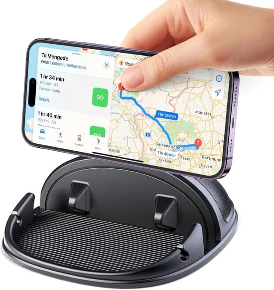 Biltelefonholder - Instrumentbrætmontering - Sikker Kørsel - Universal Pasform - 4,7-6,9 Tommer - Sort