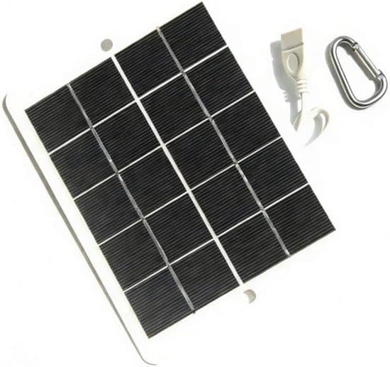 Bærbart solcellepanel, USB-solcelleopladerpanel 3W 5V, med karabinhage, til camping, vandreture og udendørs brug