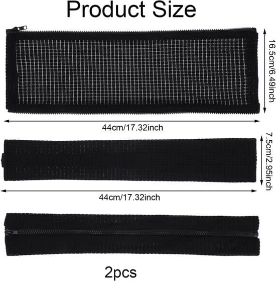 2-pak sorte 44x16 cm armlænspuder til kontor- og gamingstol