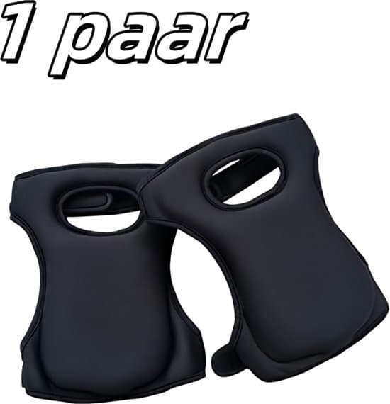 1 par - Knæpuder - Havearbejde - Elastisk svamp - Justerbar - Blød og behagelig - Sort