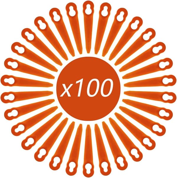 100 udskiftelige plastikblade til plæneklippere, tilbehør til plæneklipperblade