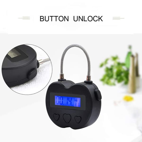 Två smarta timerlås med LCD-display, USB-laddning, tillfällig timer, hänglås, elektronisk resetimer, svart.