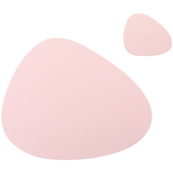 Nordisk stil silikonisolerad bordstablett, lädertextur, rosa