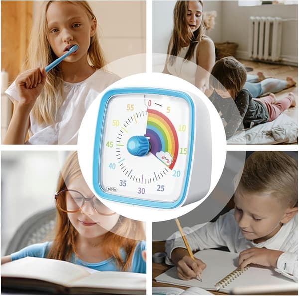 Visuell timer, 60 minuter, tyst, timer, nedräkning, blå