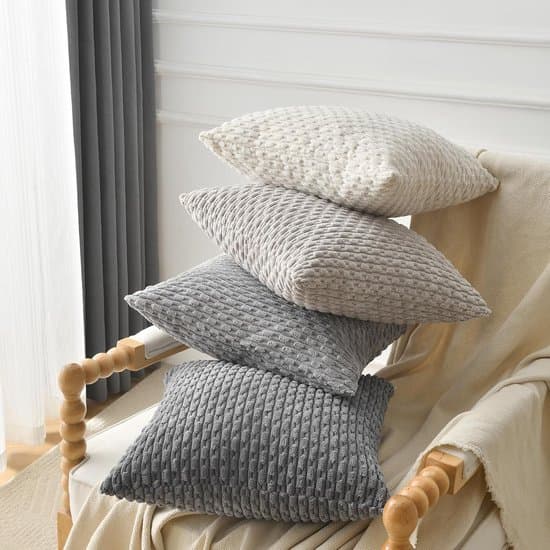 4-pack 40x40cm Grå Beige Gräddfärgad Gradient Manchester Boho Soffkuddfodral Set
