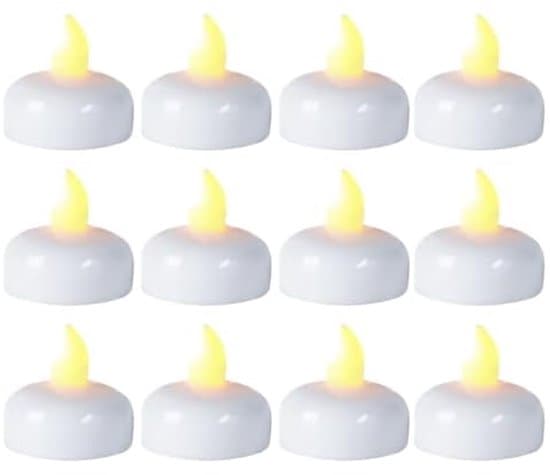 Flytande LED-vattenljus - 12-pack - Varmvitt ljus