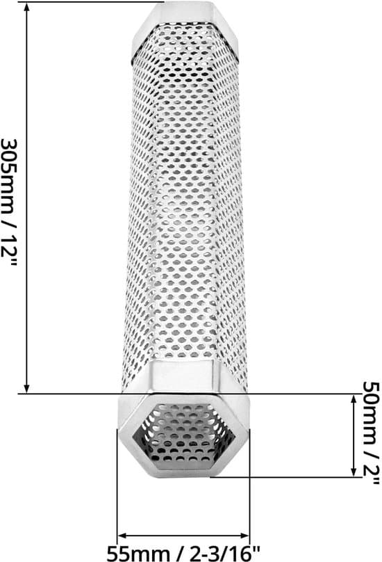 Rökrör för grill - Hållbart rostfritt stål - 30,5 cm