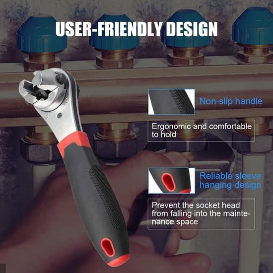 Skraldenøgle - Universal topnøgle - Skruetrækker - Rustbestandig - 6-22 mm - Sort forkromet