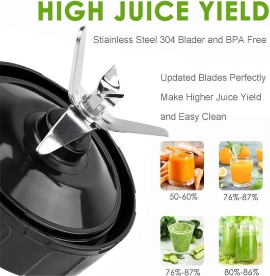 24oz Blender Udskiftningssæt - Til Ninja (7-finner/2 kopper/2 låg)