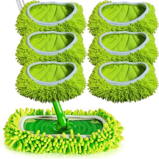 6-pack 254x115 mm återanvändbara mikrofibermoppdynor