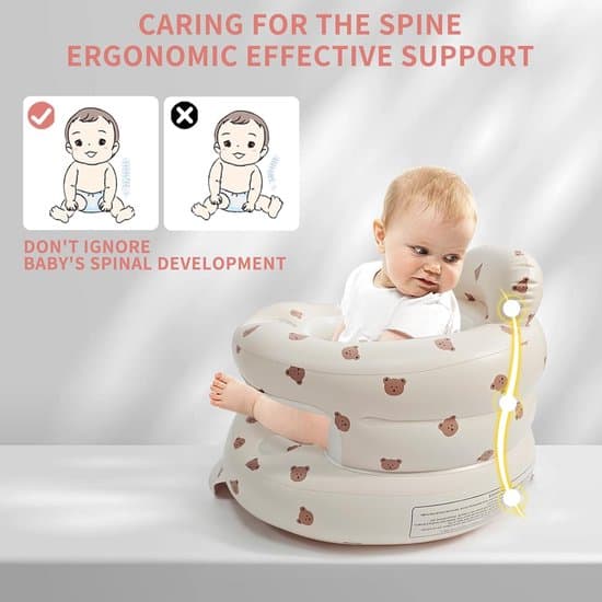 Uppblåsbar babysits med säkerhetsskena - Ergonomisk och lätt design