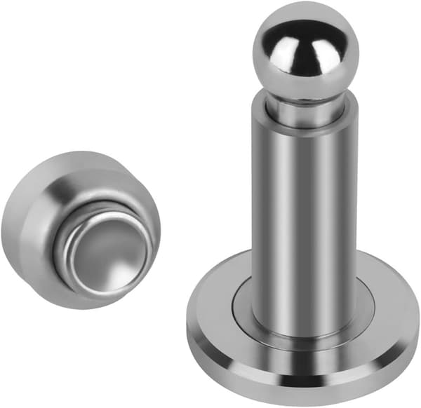 Magnetisk dørstopper, kraftig magnetisk dørstopper, 304 rustfrit stål dørstopper, sølv