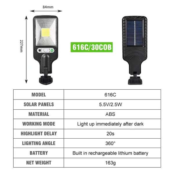 2 udendørs LED solcellelamper, havelys, husbelysning, væglamper, gadelamper