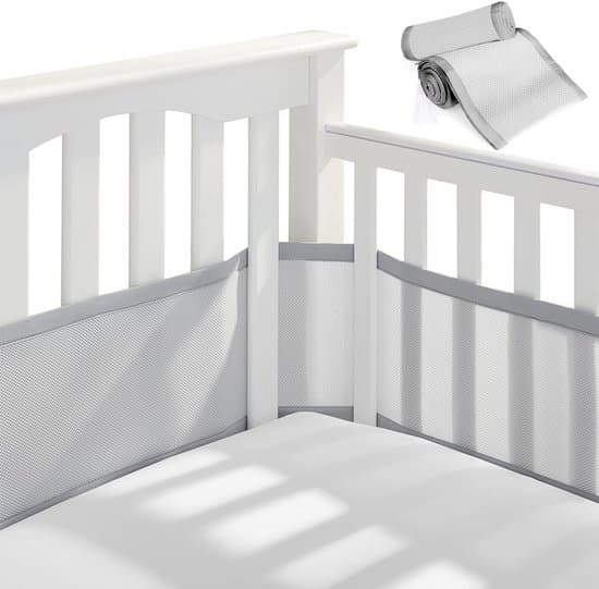 2-delt grå åndbar net sammenklappelig sengehest/kofanger