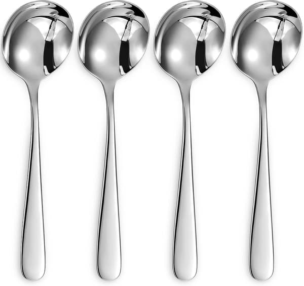 4 soppskedar, 18/10 rostfritt stål, diskmaskinssäker