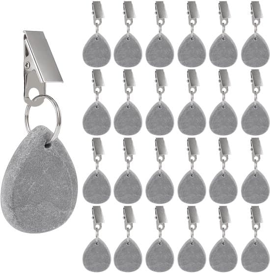 24-pack bordsduksvikter - Robusta och hållbara marmorvikter - 3,5 x 4,5 cm