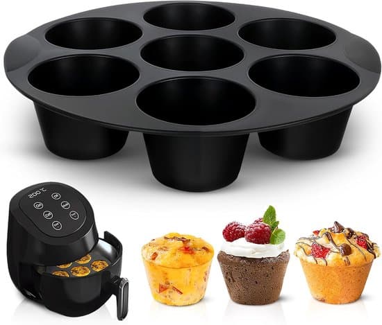 7-kops non-stick silikone cupcake/airfryer bageform