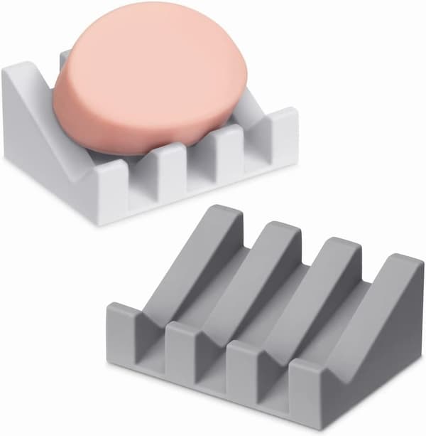 Tvålkoppar i silikon - 2-pack med dräneringsfunktion