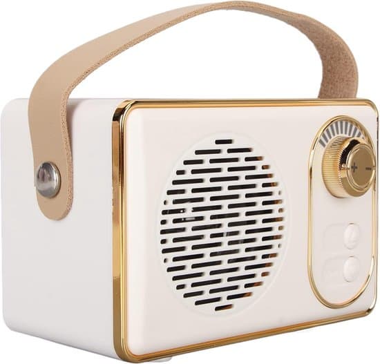 Retro Bluetooth-högtalare - Retrohögtalare - Bluetooth 5.0 - extra bas - Vit