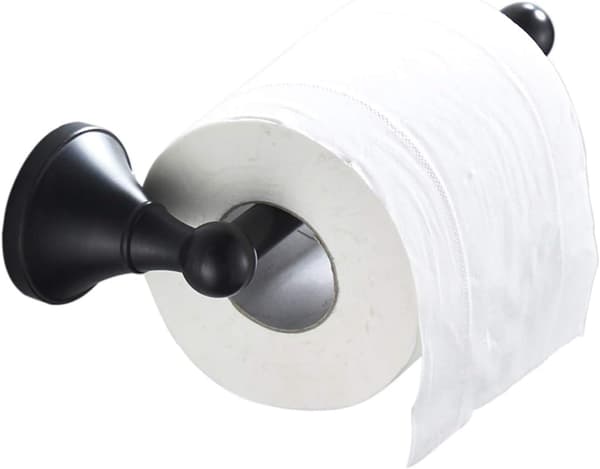 Retro wc-paperiteline, messinkinen keittiöpaperiteline - musta