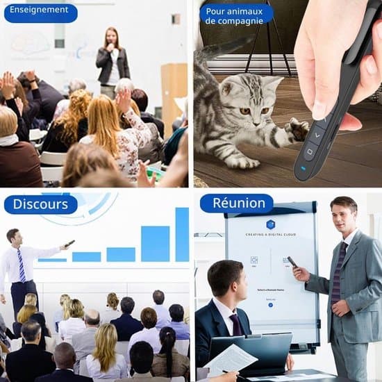 Datorfjärrkontroll för PowerPoint med Hyperlänksvolym – 2,4 GHz USB Trådlös Presentationspekare – Klicker