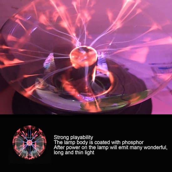 Plasma Kugle, 7,5 cm diameter berøringskontrol specialeffektlys