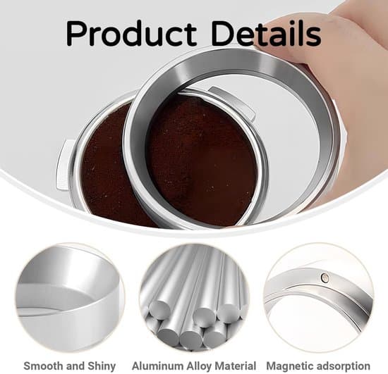 58 mm magnetisk espressotragt/dispenserring - aluminium - sølv