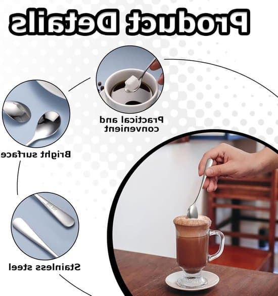 Mini espressoske - Kompakt størrelse 7,4 cm - Rustfrit stål, 8-delt sæt