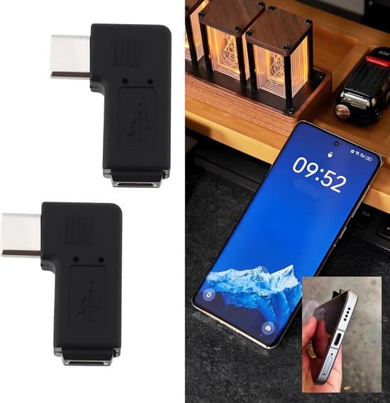 2-ports USB-C han til Mini USB hun adapterkonverter - sort