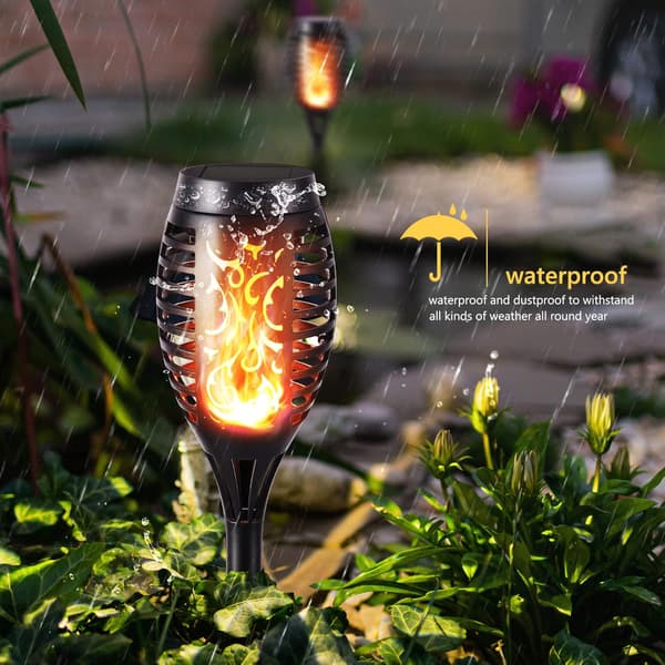 4-pack utomhus solcellsfacklor (IP65 vattentät)