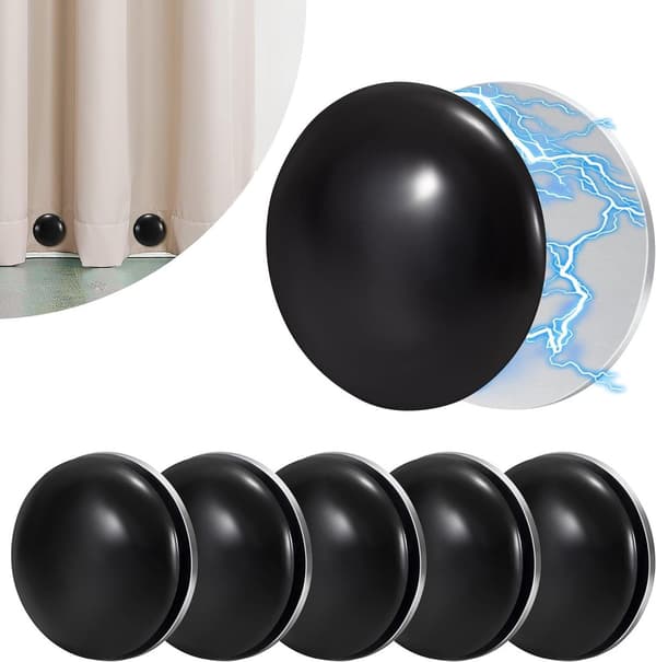 Magnetiska motvikter för duschdraperier och dukar - Svart (6-pack)