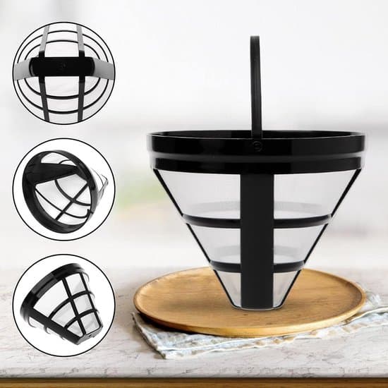 2-pak størrelse 4 permanente kaffefiltre i rustfrit stålnet, 8-12 kopper