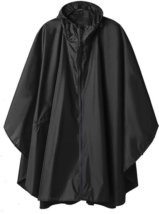 Voksen Regnponcho - Vandtæt - Multifunktionel Regnkappe - Stor Hætte - Hurtigtørrende - 100% Polyester