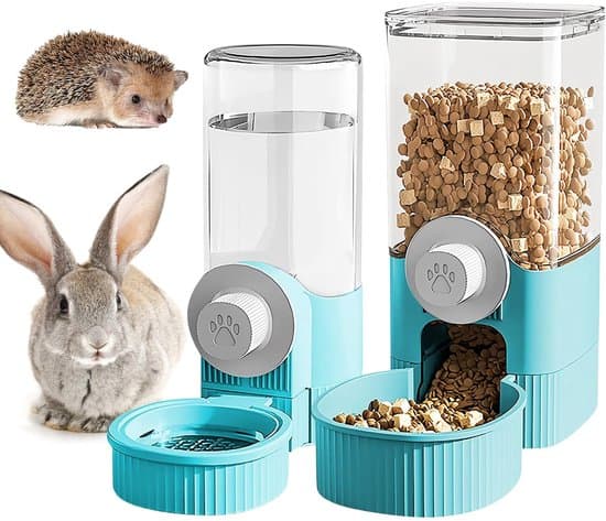 - Automatisk 2-i-1 Foderautomat - Vattendispenser - Dricksflaska - Kattmat - Kaninmat - Kapacitet 1200ml - Foderautomat för Husdjur