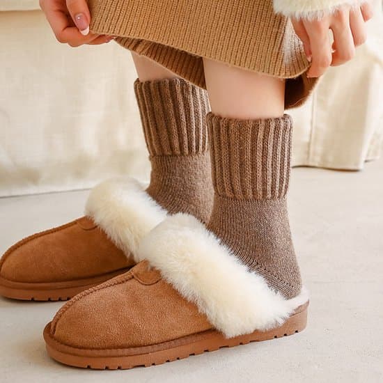 par termiske vinterstrømper, fluffy husstrømper, varme tykt forede sengestrømper til kvinder, én størrelse