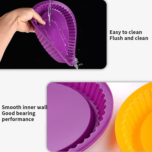 Fruktpajformar, silikonpajformar, silikonkakformar, non-stick silikonbakformar, 2-pack (lila)