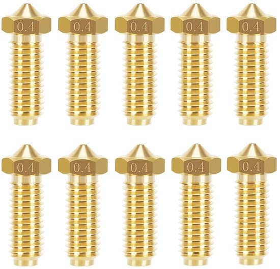 3D-printer reservedele - 3D-printer dyser - 10-pak messingdyser 0,4 mm, egnet til forskellige 3D-printermodeller