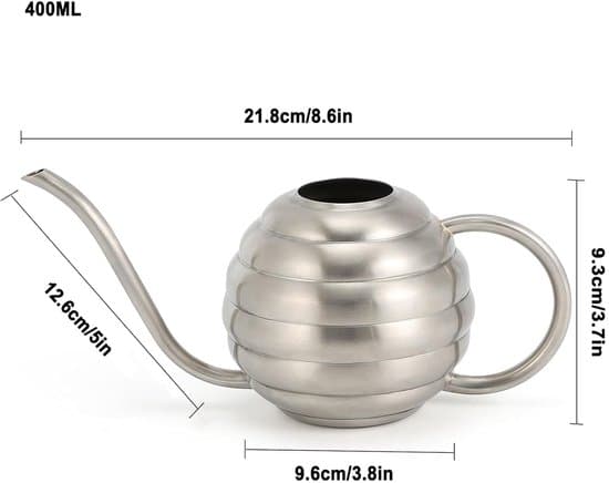 Plantevandkande - Vintage stil - 400ml - Mat sølv