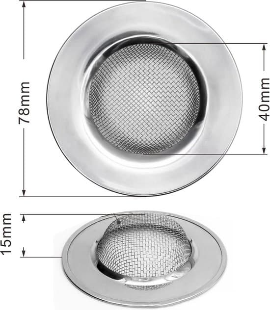 Universal vaskesi i rustfrit stål, 4 stk., afløbssi, afløbsprop, vaskesi, vaskesi i rustfrit stål, køkken