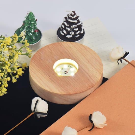 LED-displayställ i trä - 2-pack - USB-gränssnitt - Varmvitt ljus